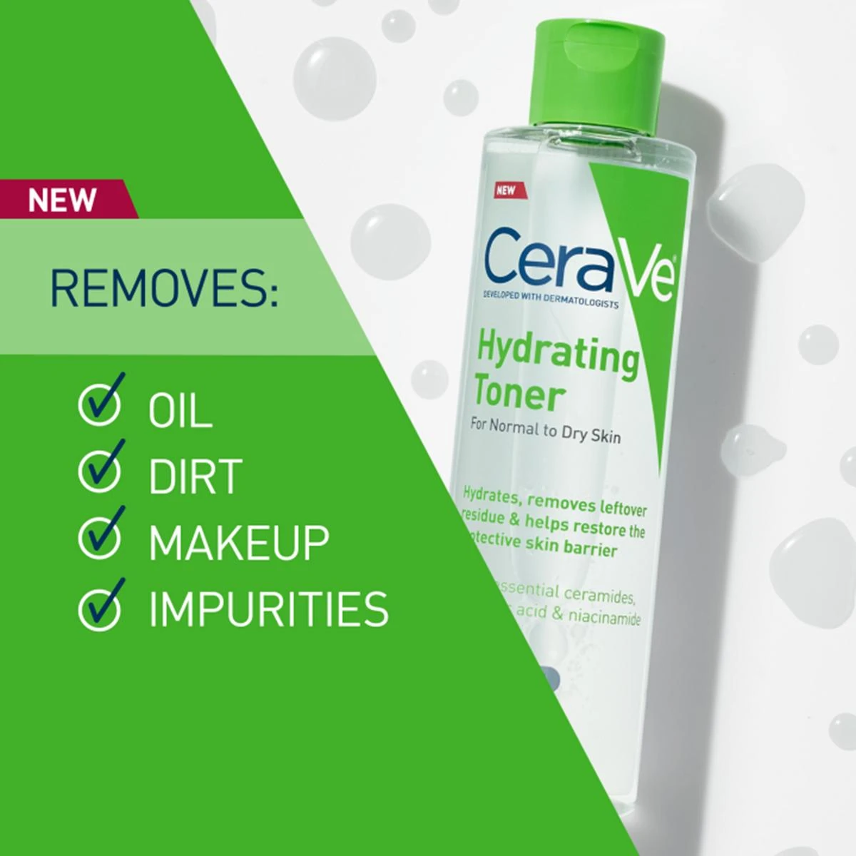 CeraVe Hydrating Toner removes oil dirt makeup and impurities