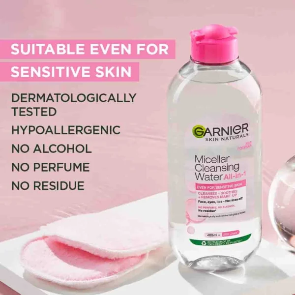 Garnier Micellar Cleansing Water suitable for sensitive skin