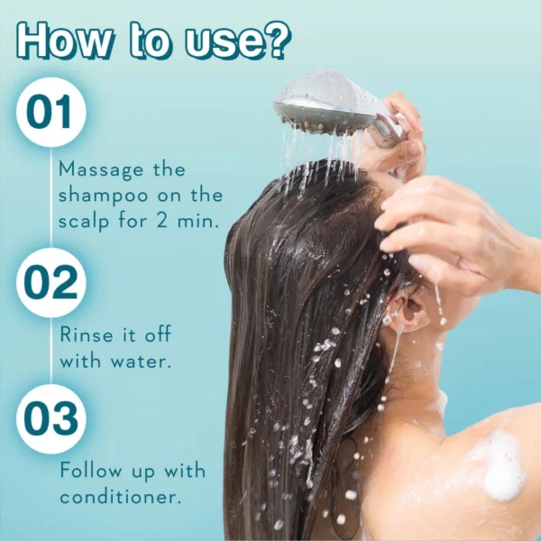 How to use the AHA BHA shampoo in three steps
