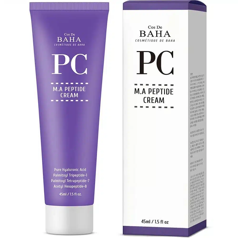 Cos De BAHA Peptide Cream tube and box
