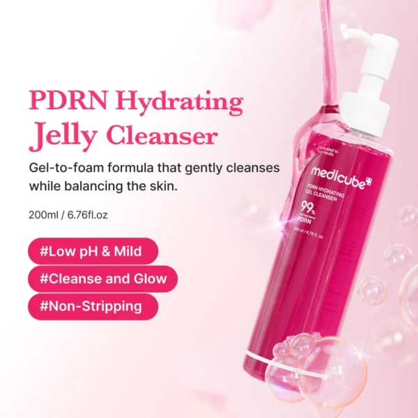 PDRN Hydrating Gel Cleanser 200ml low pH gel-to-foam formula