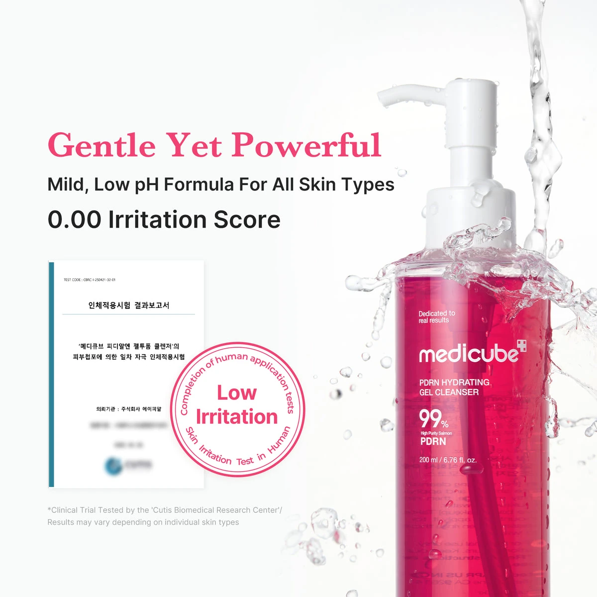 Mild low pH formula with a 0.00 irritation test score
