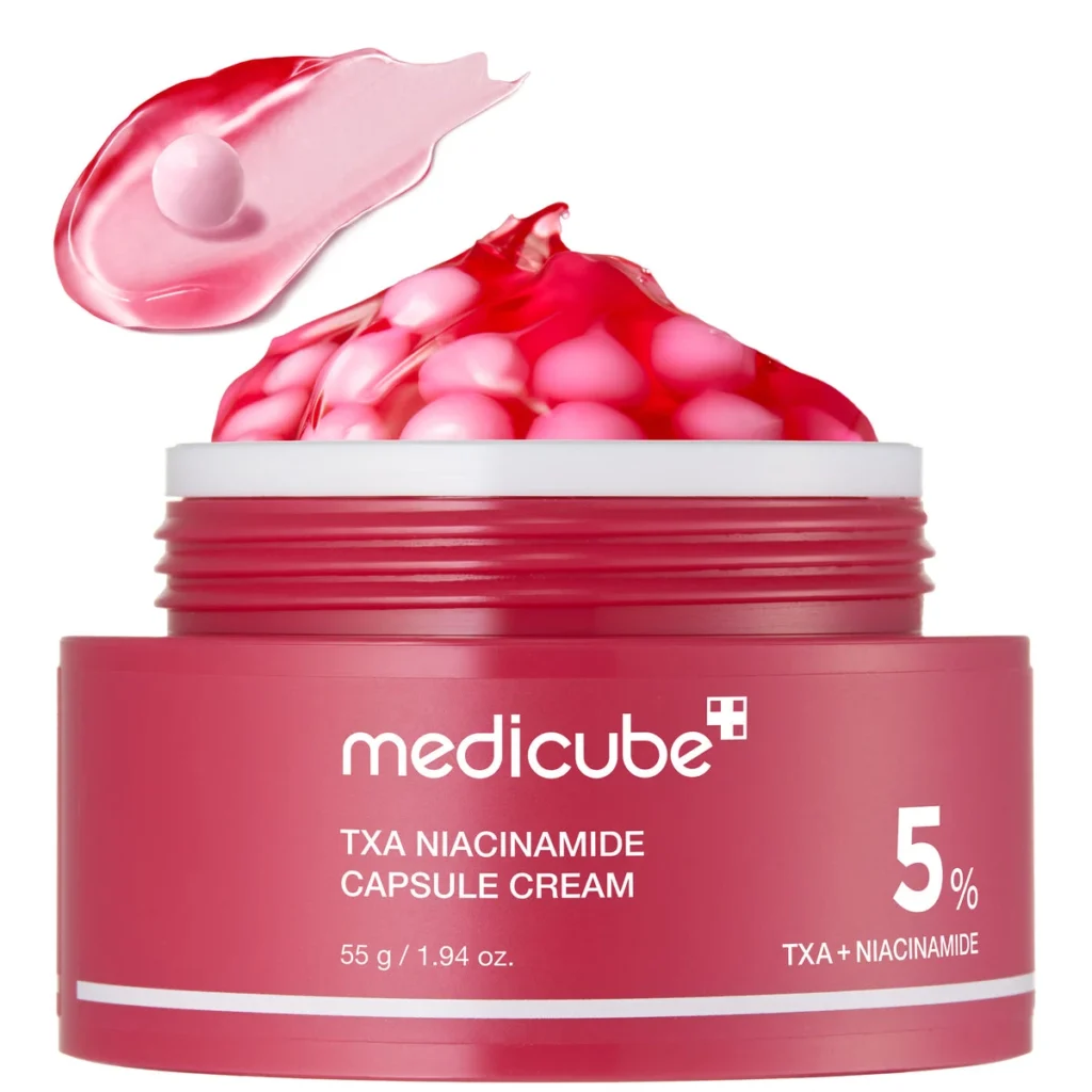 MEDICUBE TXA Niacinamide Capsule Cream 55g jar with texture