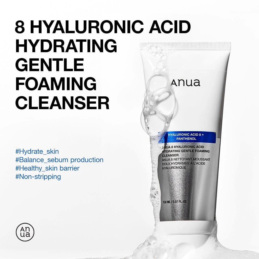 Anua 8 Hyaluronic Acid Cleanser hydrating gentle foaming hero