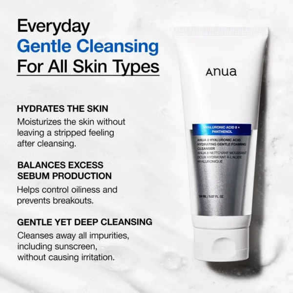 Anua 8 Hyaluronic Acid Cleanser everyday gentle cleansing benefits