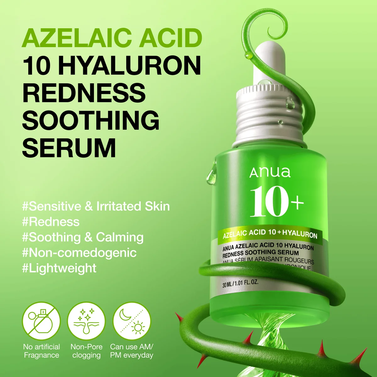 Anua Azelaic Acid 10 Serum 30ml redness soothing hero