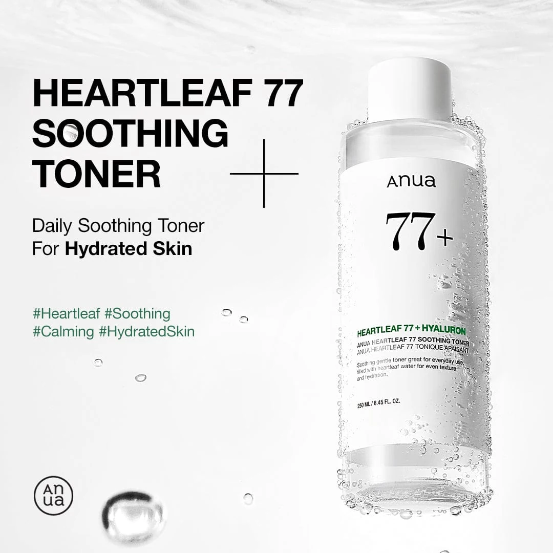Anua Heartleaf 77% Soothing Toner bottle and packaging front view