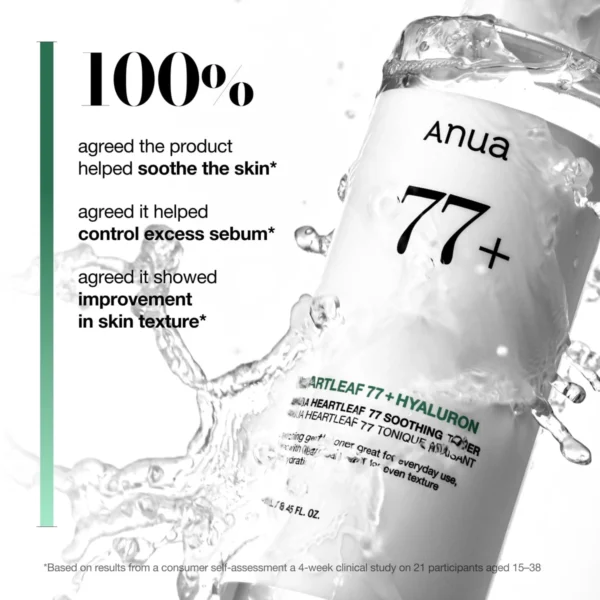 Anua Heartleaf 77% Soothing Toner texture and formula close-up
