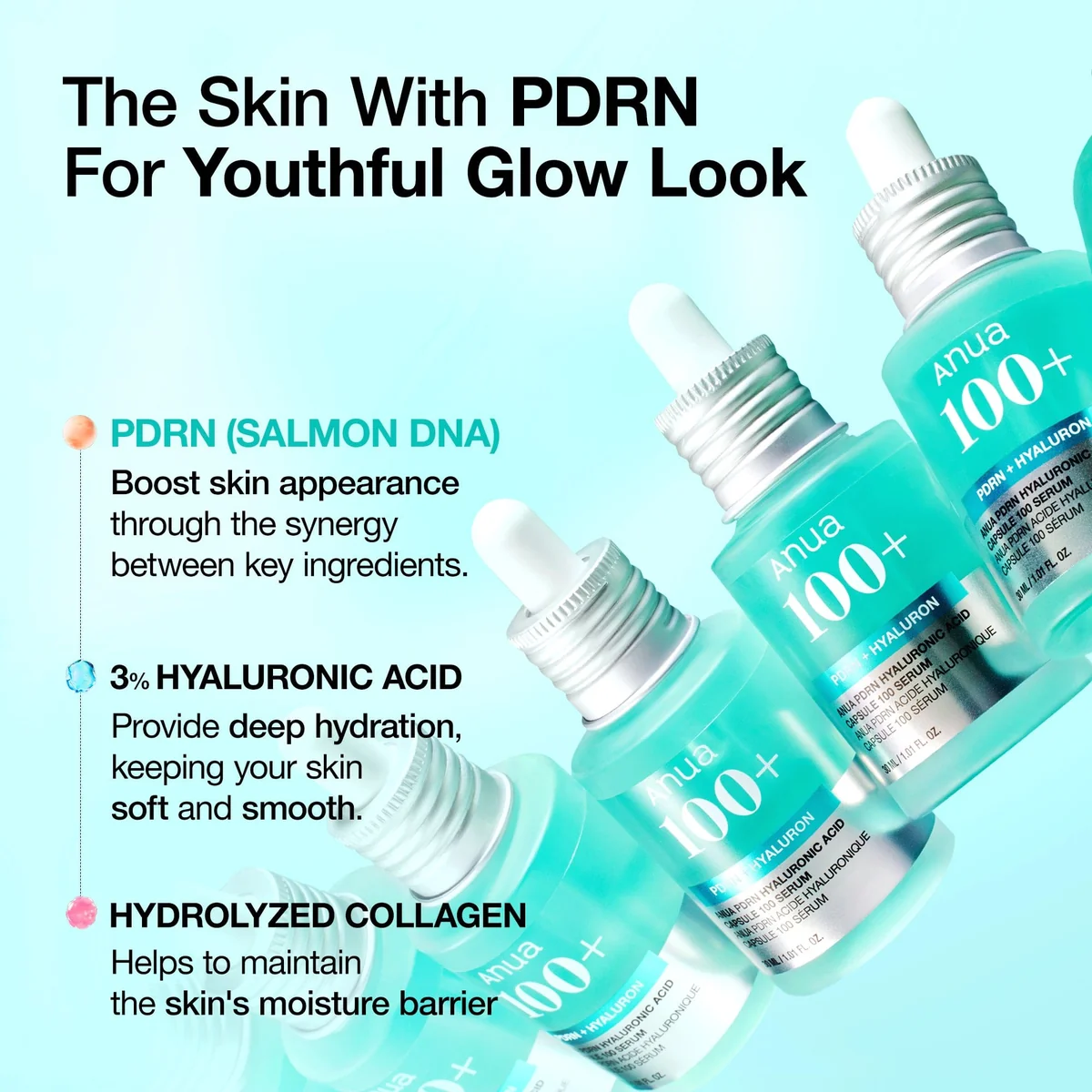 Anua PDRN Capsule 100 Serum 30ml PDRN hyaluronic acid collagen