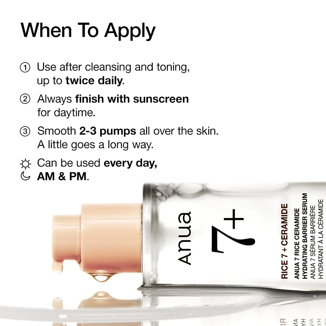 Anua Rice Ceramide Serum when to apply guide