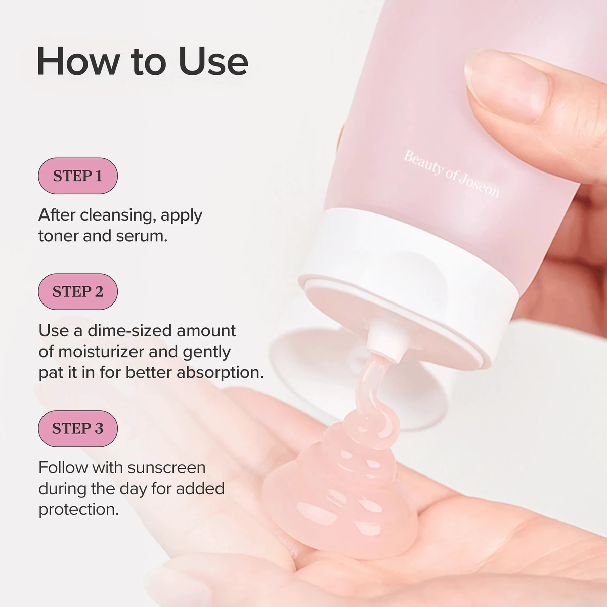 Beauty of Joseon Red Bean Water Gel how to use application steps