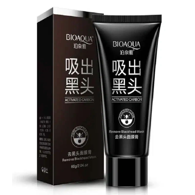 Bioaqua Activated Carbon Mask 60g - black activated carbon mask tube and box