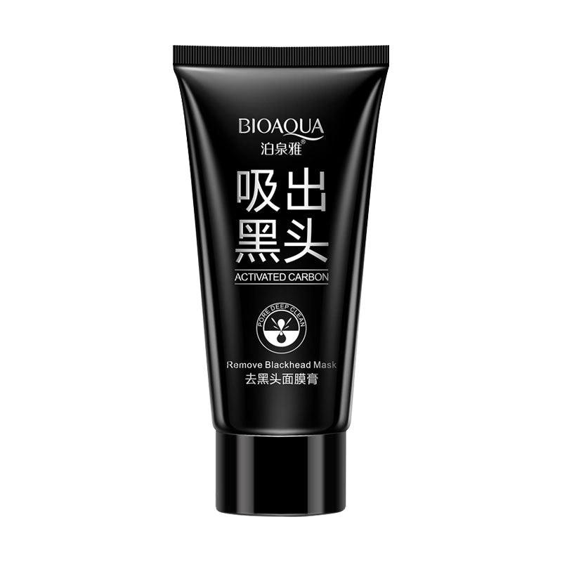 Bioaqua Activated Carbon Mask 60g - black carbon mask tube front view