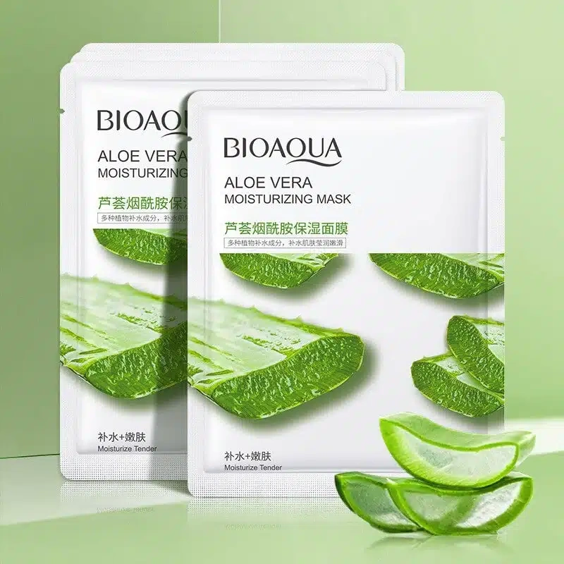 Bioaqua Aloe Vera Sheet Mask 25g - aloe vera moisturizing mask sachets
