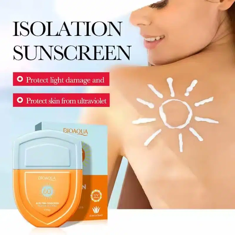 Bioaqua Aloe Vera Sunscreen 40g - sunscreen lotion pack with sun protection banner