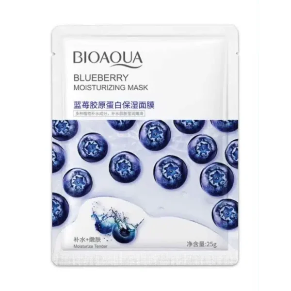 Bioaqua Blueberry Sheet Mask 25g - blueberry moisturizing mask sachet