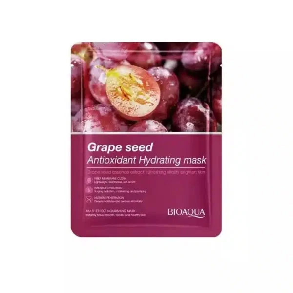Bioaqua Grape Seed Sheet Mask 25g - grape seed hydrating mask sachet front