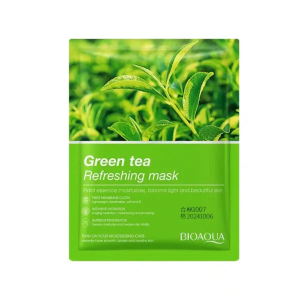 Bioaqua Green Tea Sheet Mask - green tea refreshing mask sachet