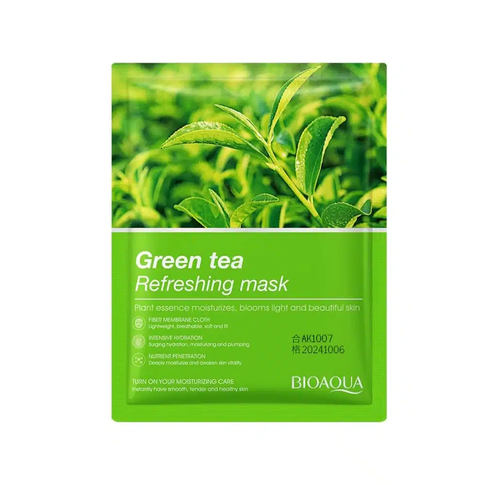 Bioaqua Green Tea Sheet Mask - green tea refreshing mask sachet