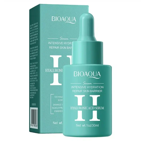 Bioaqua Hyaluronic Acid Serum 30ml - teal hyaluronic acid serum bottle and box