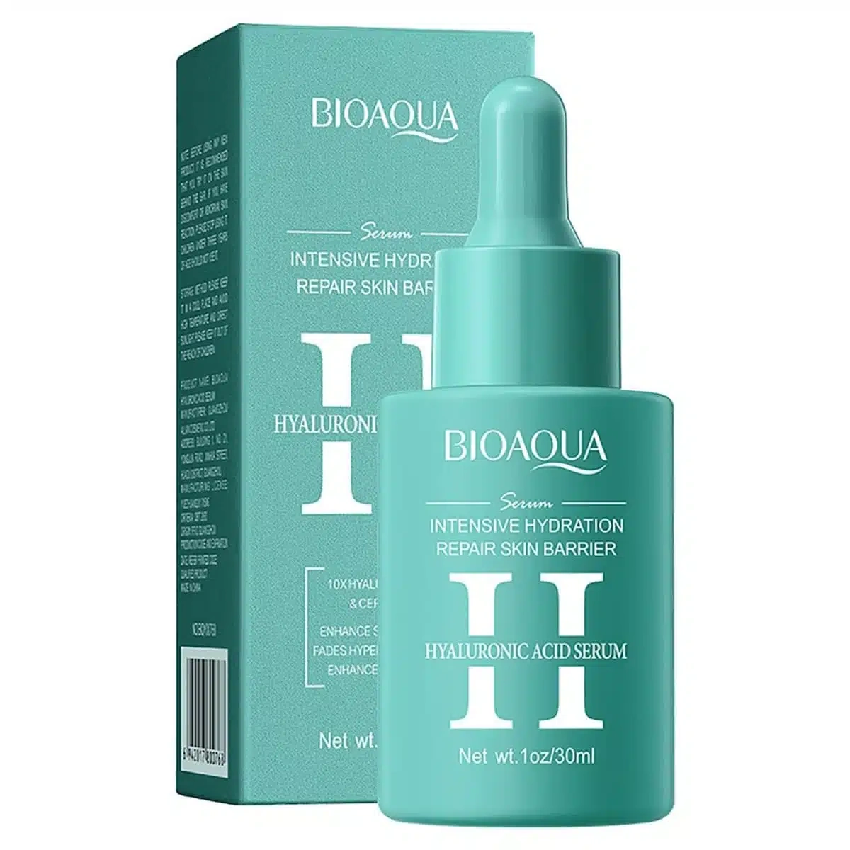 Bioaqua Hyaluronic Acid Serum 30ml - teal hyaluronic acid serum bottle and box