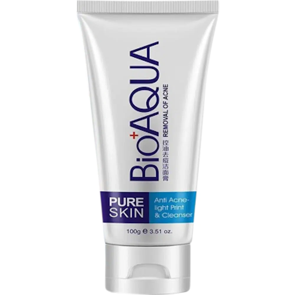 Bioaqua Pure Skin Face Wash 100g - pure skin face wash tube front view