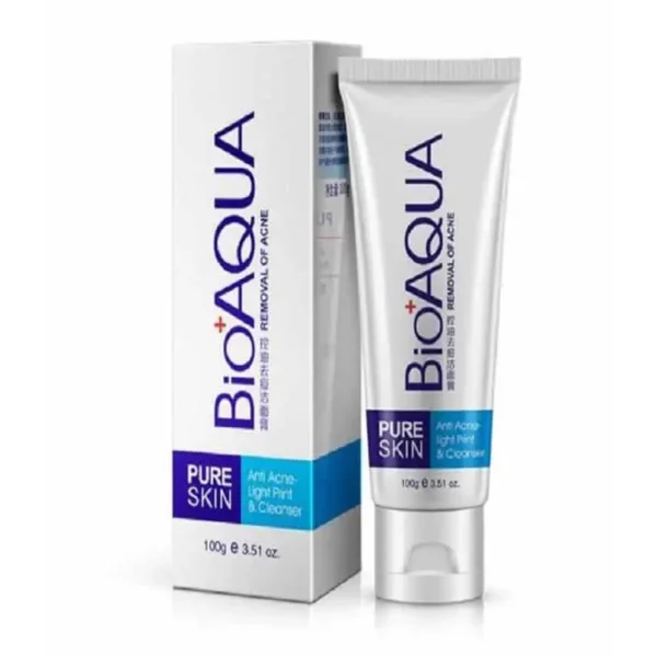 Bioaqua Pure Skin Face Wash 100g - pure skin face wash tube and box