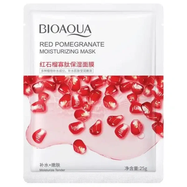 Bioaqua Pomegranate Sheet Mask 25g - red pomegranate moisturizing mask sachet