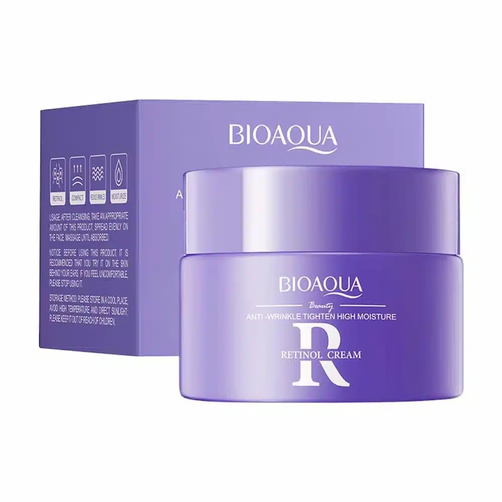 Bioaqua Retinol Cream 60g - purple retinol cream jar and box