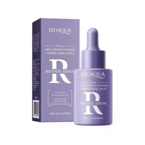 Bioaqua Retinol Serum 30ml - purple retinol serum dropper bottle and box