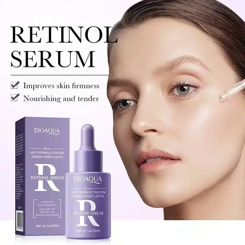 Bioaqua Retinol Serum 30ml - retinol serum with model lifestyle banner