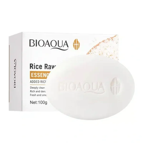 Bioaqua Rice Soap 100g - white rice essence soap bar and box