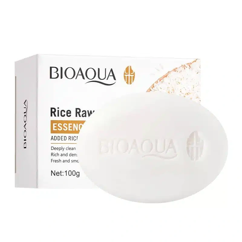 Bioaqua Rice Soap 100g - white rice essence soap bar and box