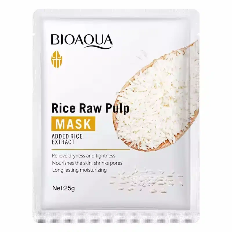 Bioaqua Rice Raw Pulp Sheet Mask 25g - rice raw pulp mask sachet front