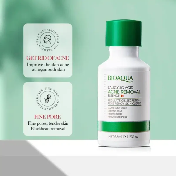 Bioaqua Salicylic Acid Serum 35ml - essence bottle with pore care callouts