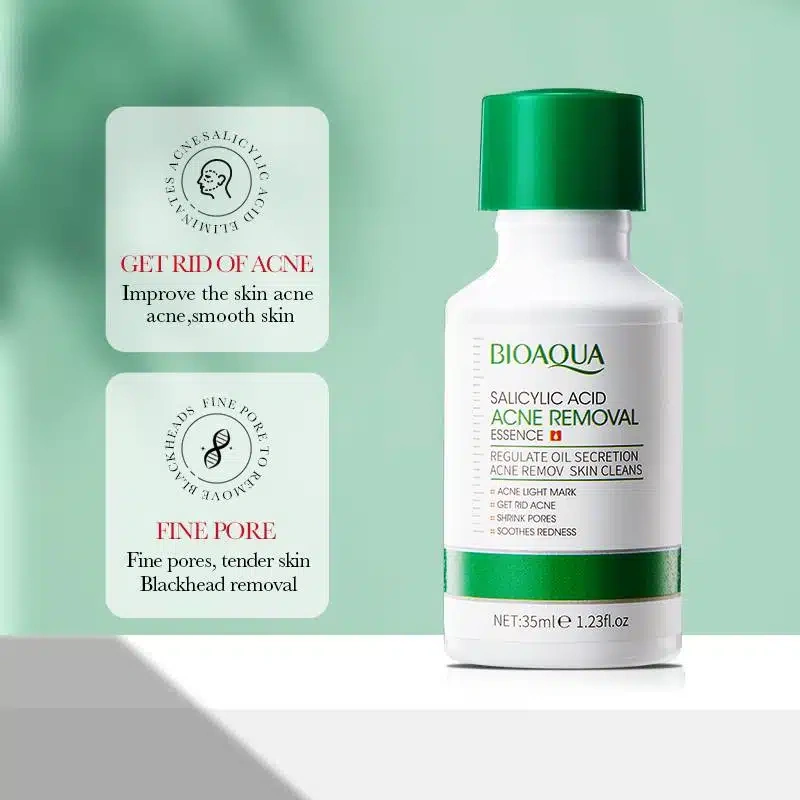 Bioaqua Salicylic Acid Serum 35ml - essence bottle with pore care callouts