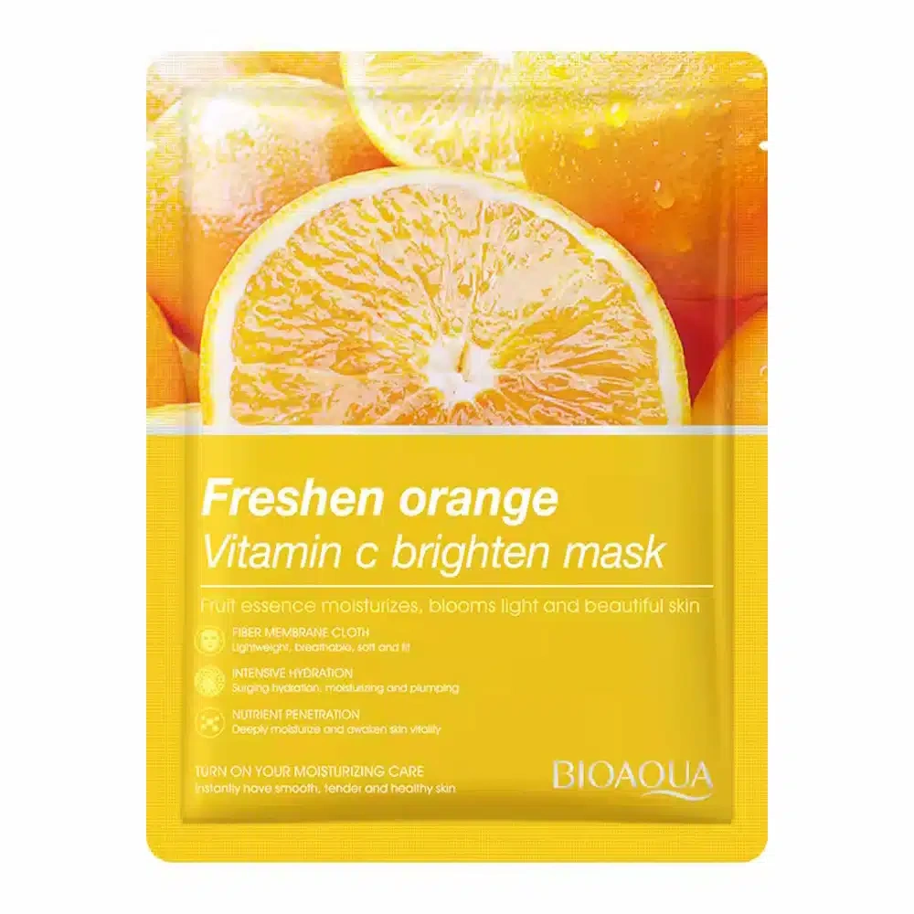 Bioaqua Vitamin C Orange Sheet Mask 25g - fresh orange vitamin C mask sachet