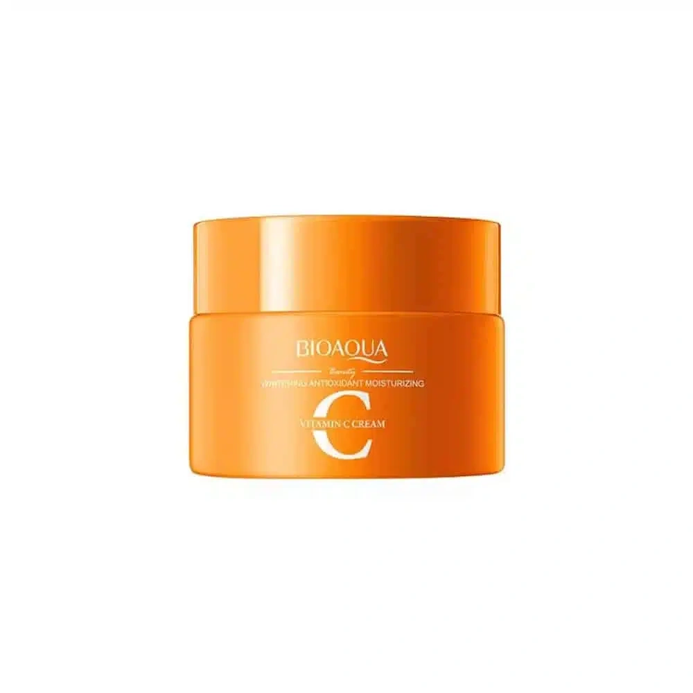 Bioaqua Vitamin C Whitening Cream 60ml - orange vitamin C cream jar front view