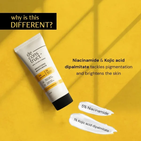 Deconstruct Niacinamide Brightening Moisturizer texture with 5% niacinamide and 1% kojic acid dipalmitate