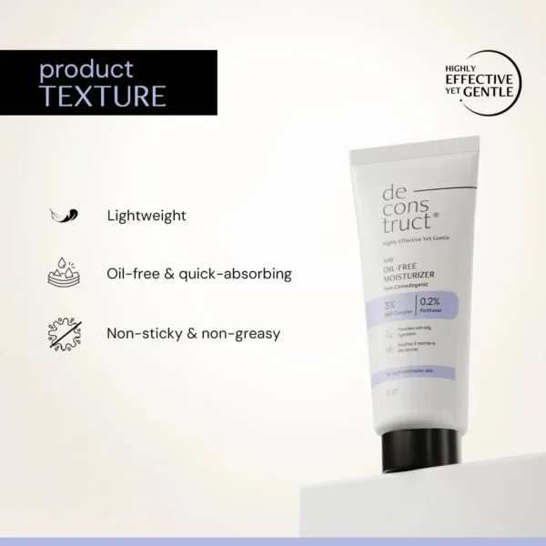 Deconstruct Oil-Free Moisturizer texture: lightweight, non-sticky gel