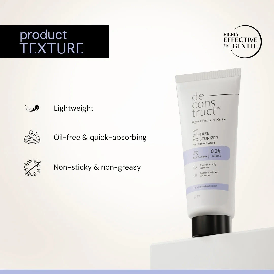Deconstruct Oil-Free Moisturizer texture: lightweight, non-sticky gel