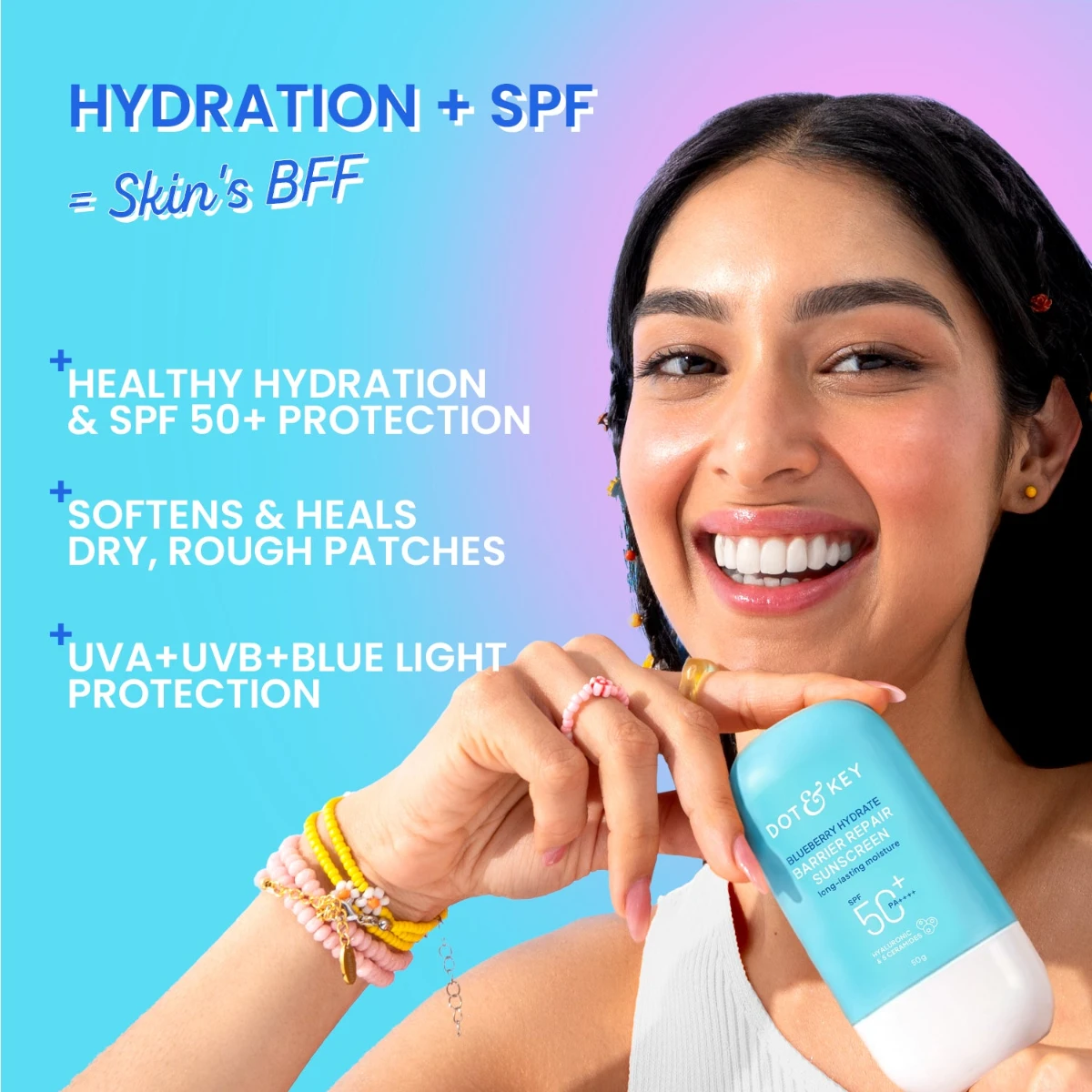 Dot & Key Blueberry Barrier Sunscreen on-skin finish