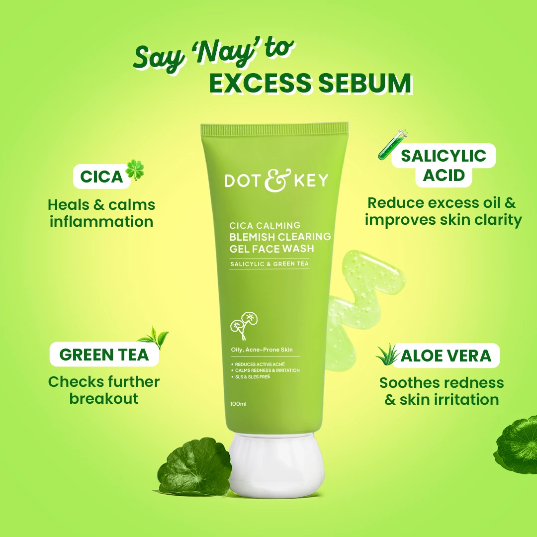Dot & Key Cica Blemish Face Wash benefit graphic