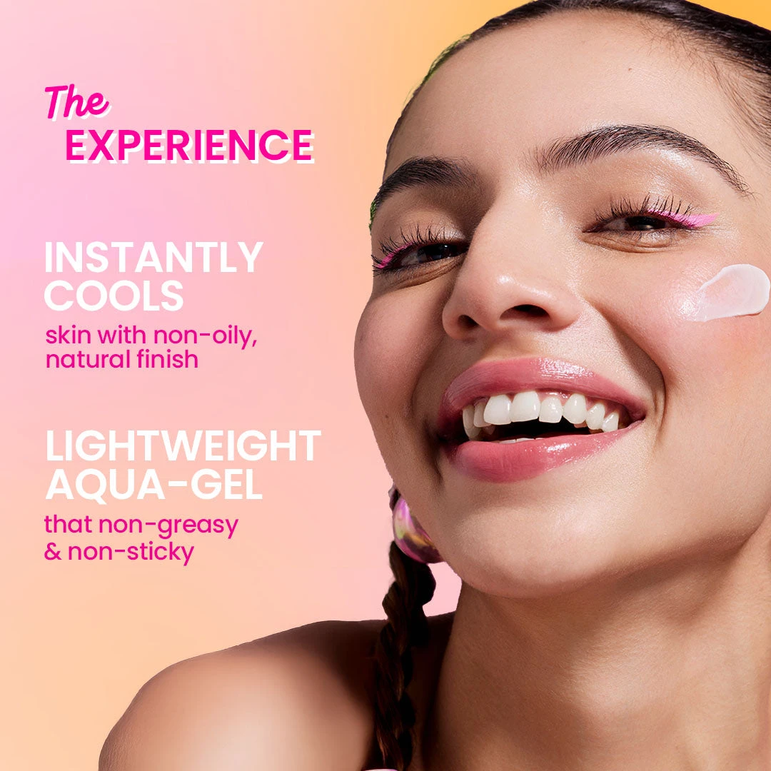 Dot & Key Watermelon Cooling Sunscreen lightweight cooling sunscreen finish on skin