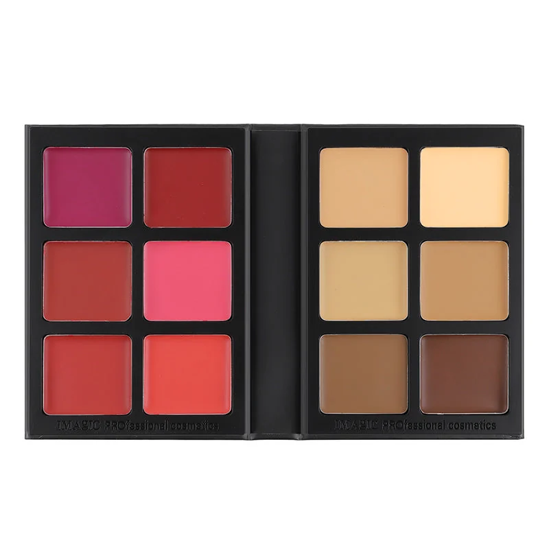 Imagic Multiuse Cream Foundation & Blush Palette 18g open 12-pan palette