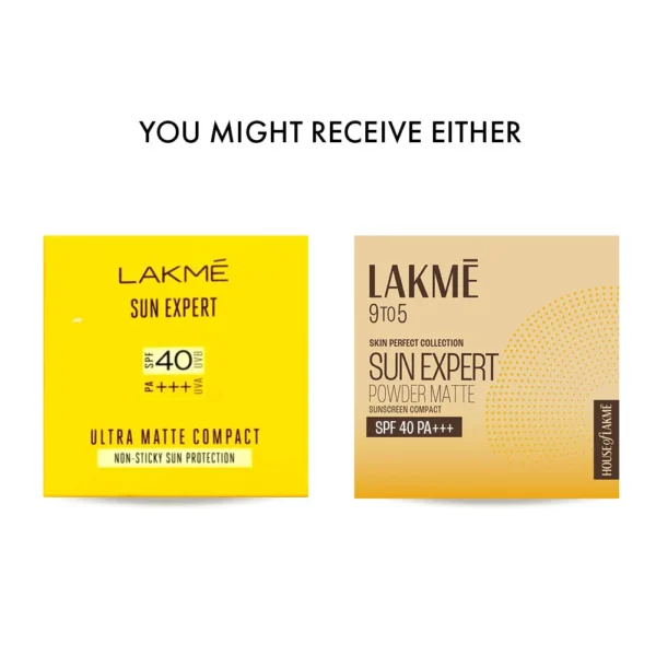 Lakme Sun Expert Compact in use