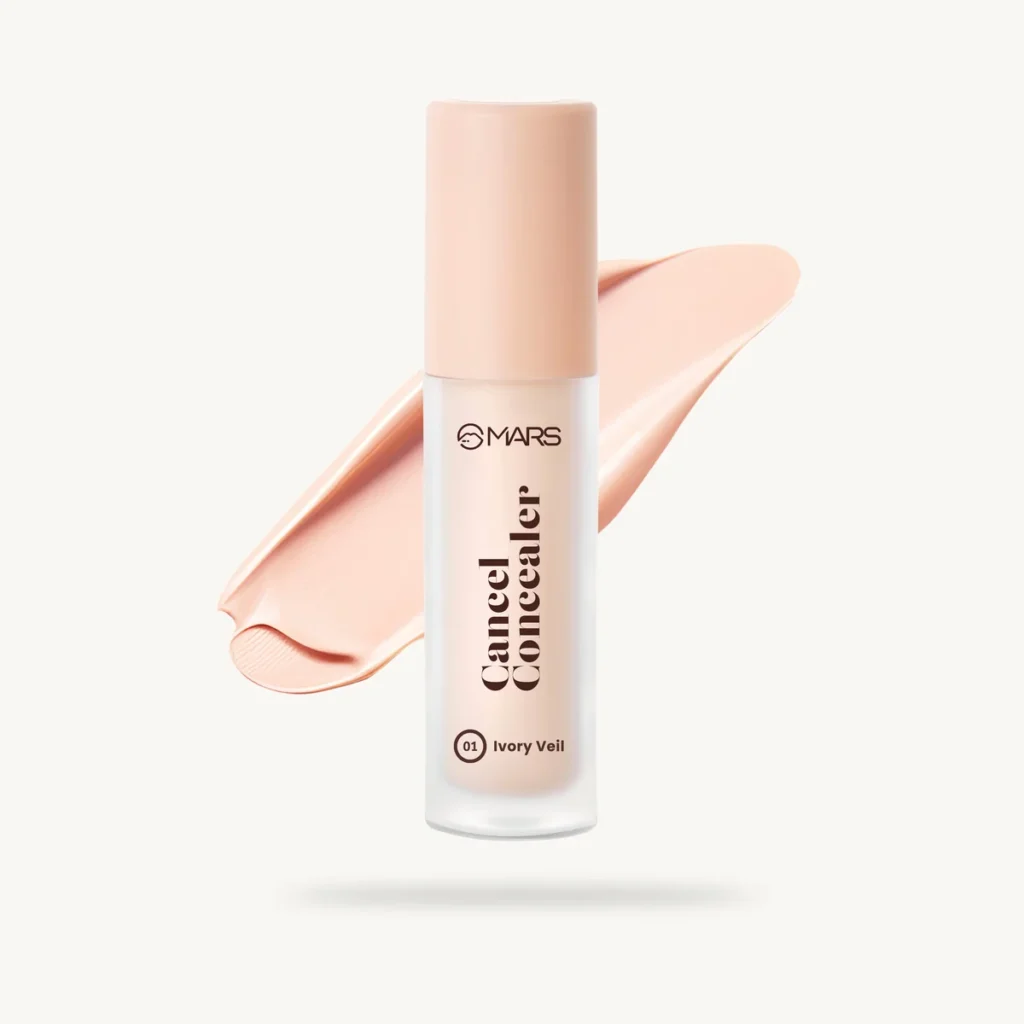 MARS Cancel Concealer SPF50 in 01 Ivory Veil with swatch