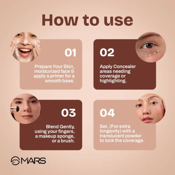 How to use MARS Cancel Concealer in four steps