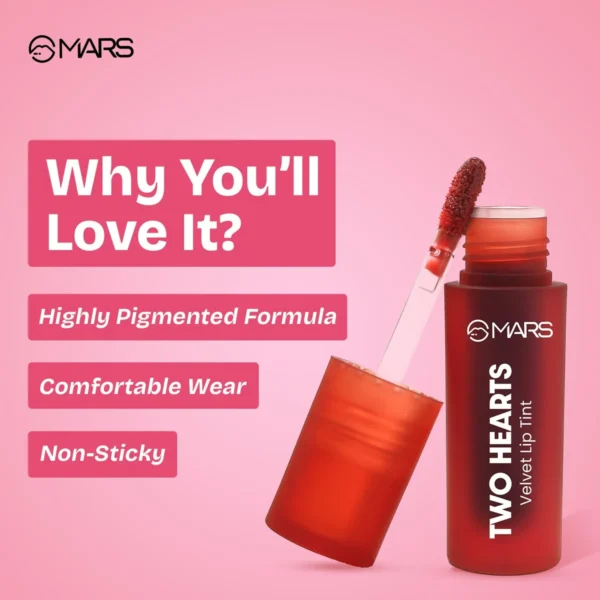 Why you will love MARS Love Track Velvet Lip Tint: pigmented, comfortable, non-sticky