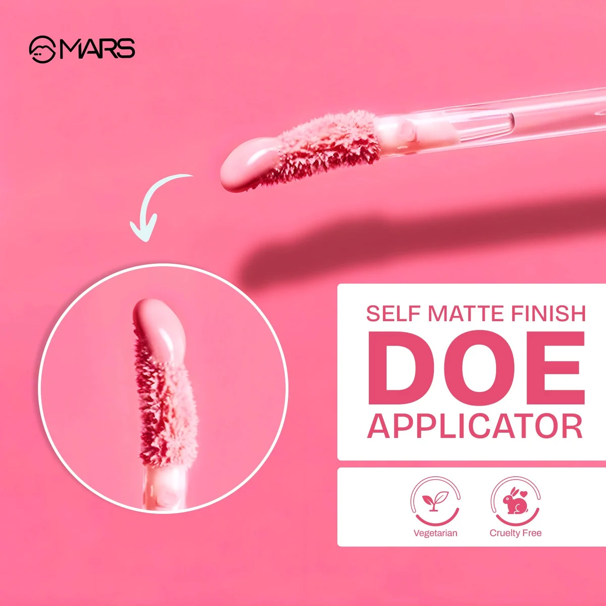 MARS Love Track Velvet Lip Tint doe-foot applicator with self-matte finish